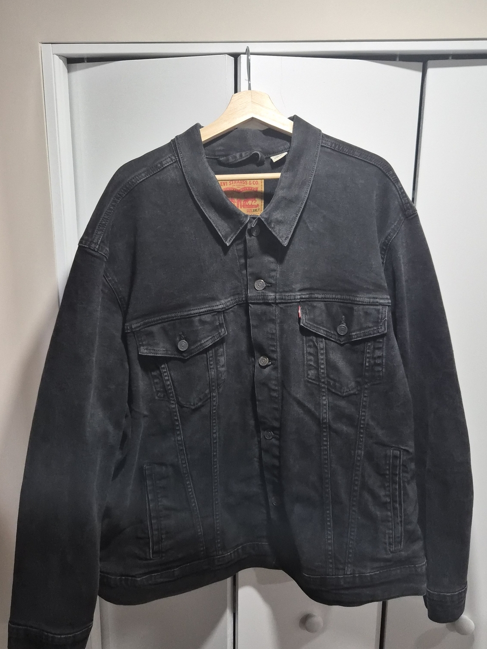 Levi's Black Denim Trucker Jacket - Lightweight Shirt Jacket 3XLT